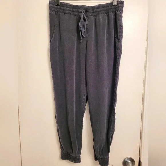 BELLA DAHL black wash Tencel Lyocell drawstring joggers athleisure gorpcore S - Picture 2 of 13